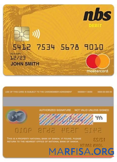 Самоа национальный Банковский of Самоа Дебет mastercard предпросмотр