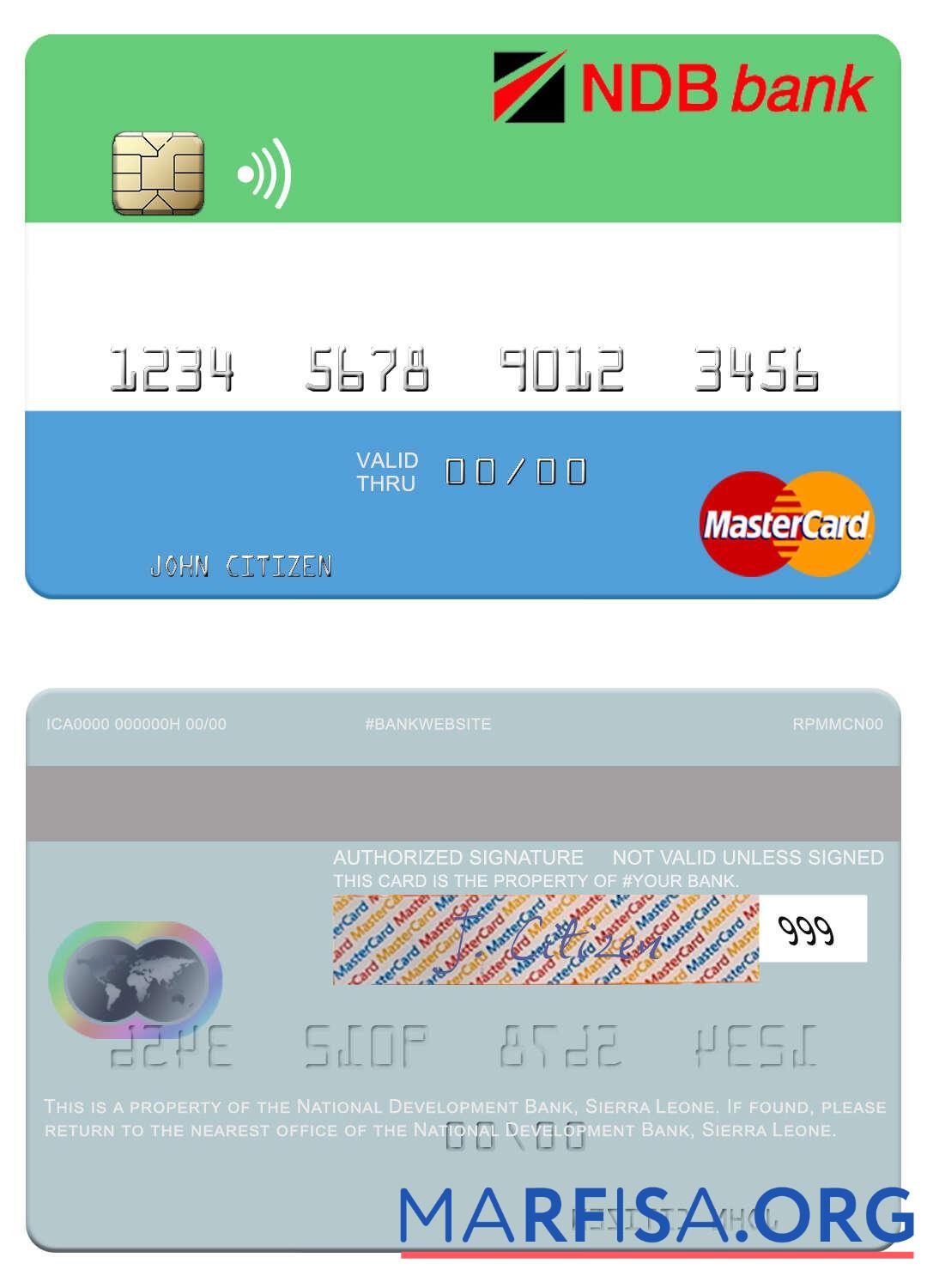 Сьерра-Леоне национальный Development Банковский mastercard шаблон