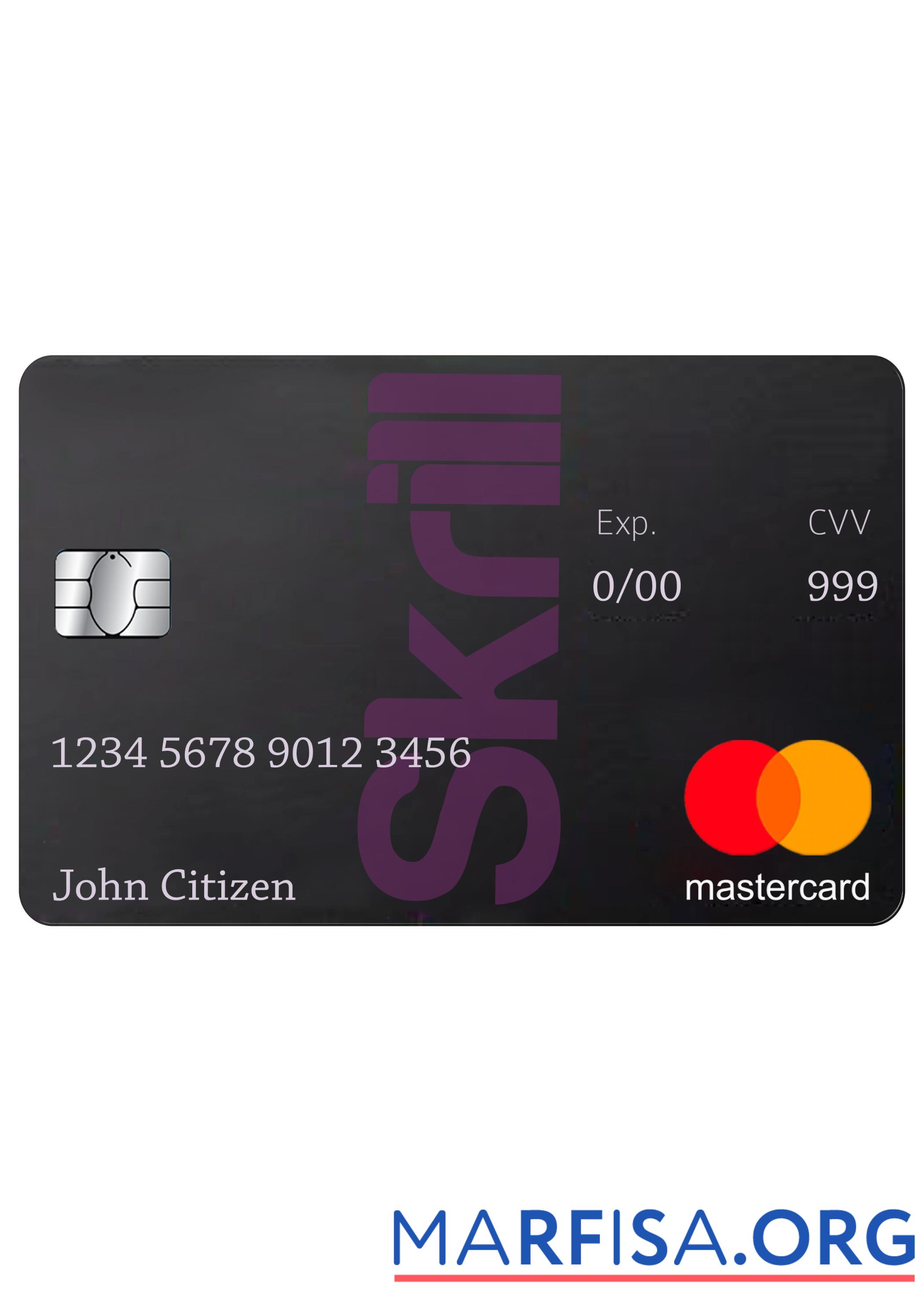 Редактируемый Skrill Mastercard Дебет Карта Шаблон in PSD Формат, fully Редактируемый