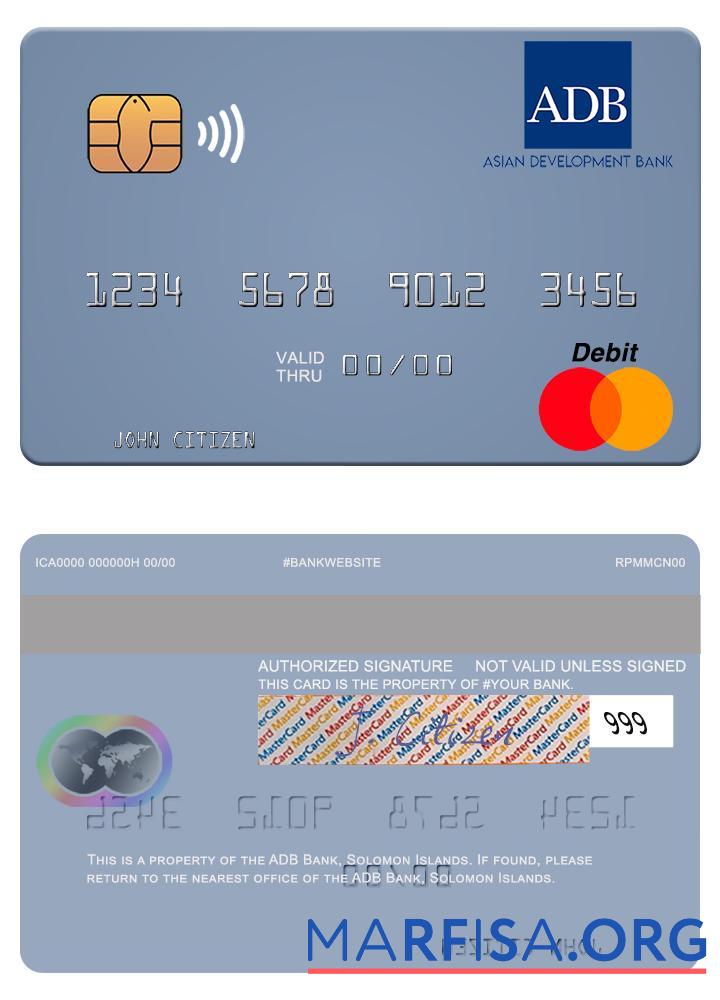 Соломоновы Острова ADB Банковский mastercard образец