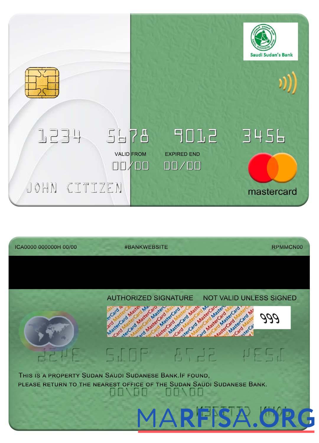 Судан Saudi Sudanese Банковский mastercard предпросмотр