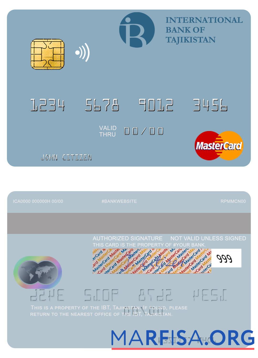 Таджикистан IBT mastercard макет
