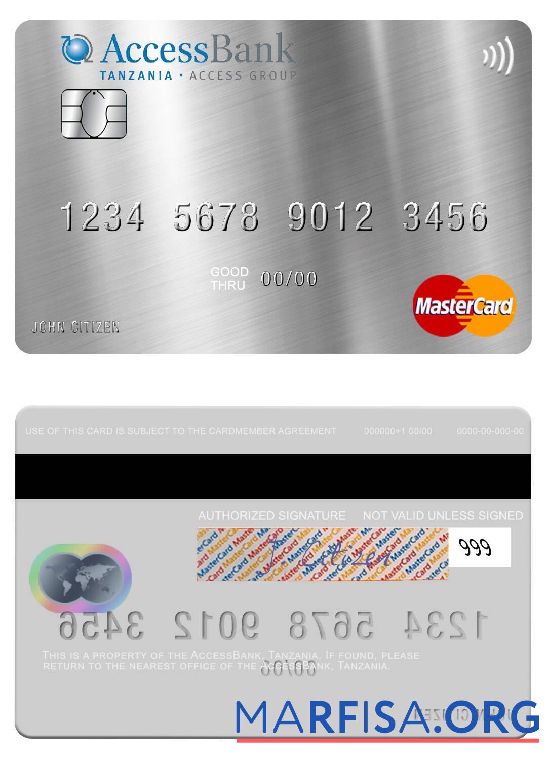 Танзания AccessBank mastercard макет