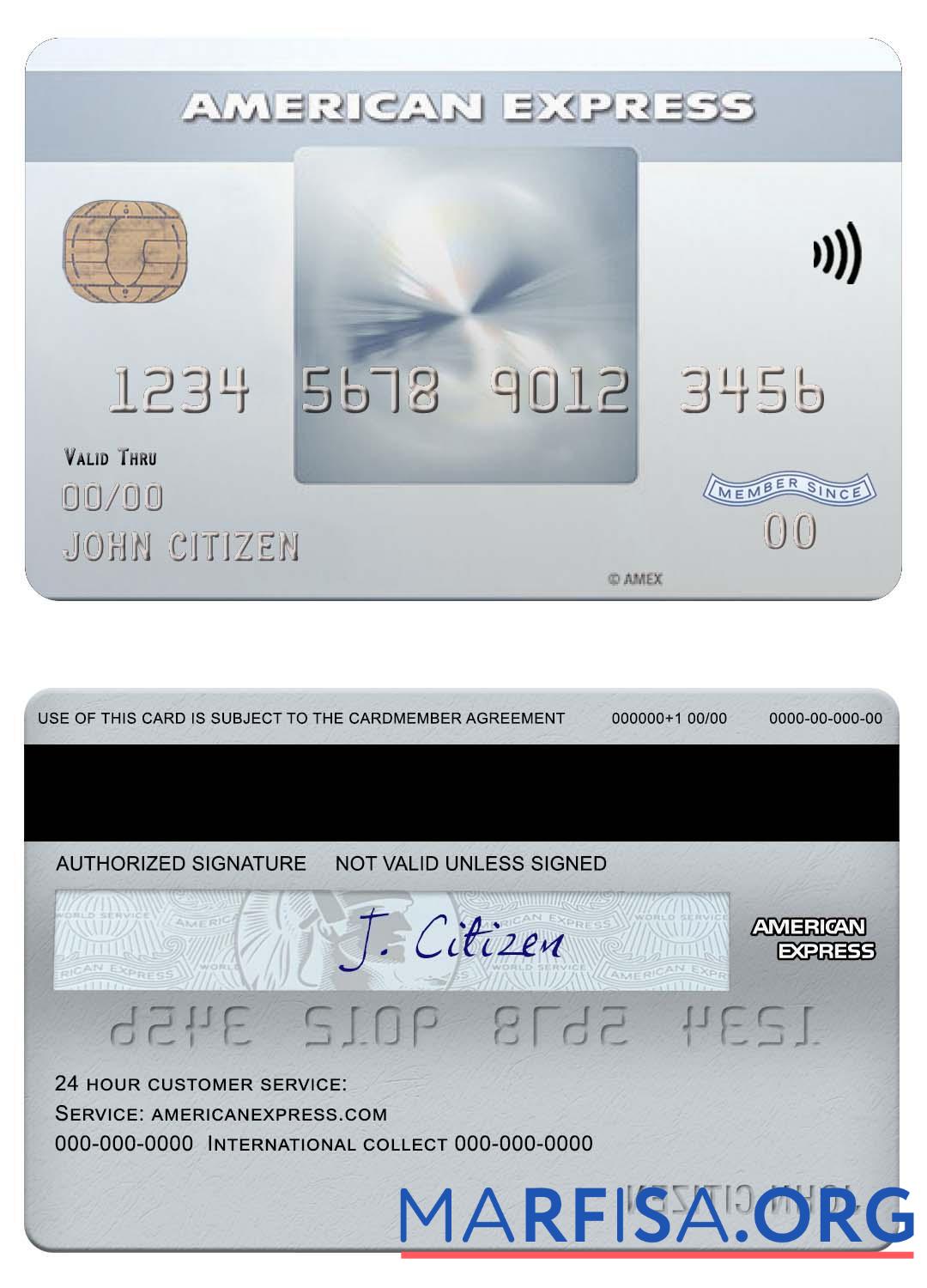 США Банковский of Новый York Mellon amex everyday Карта макет