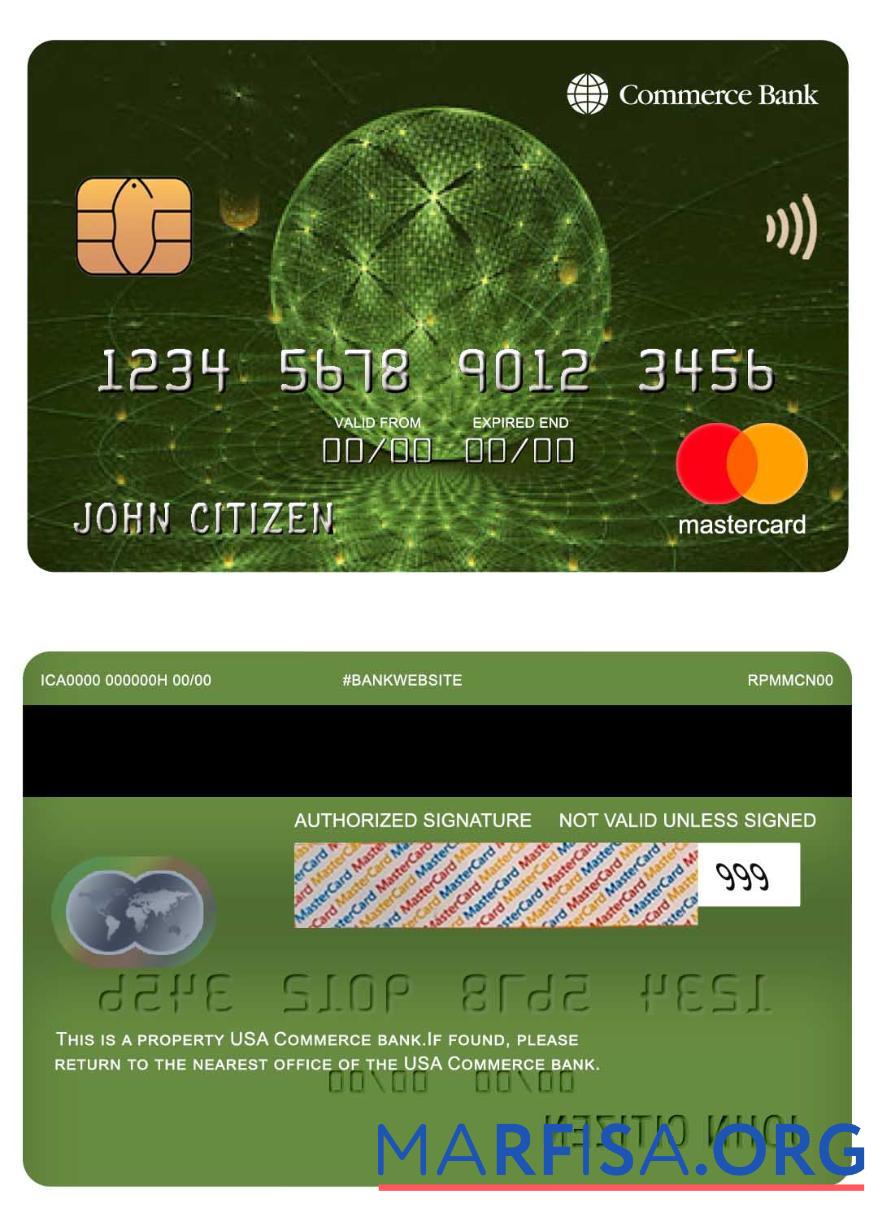 США Commerce Банковский mastercard шаблон