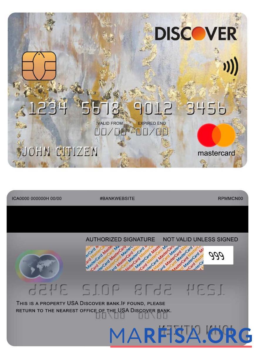 США Discover Банковский mastercard предпросмотр