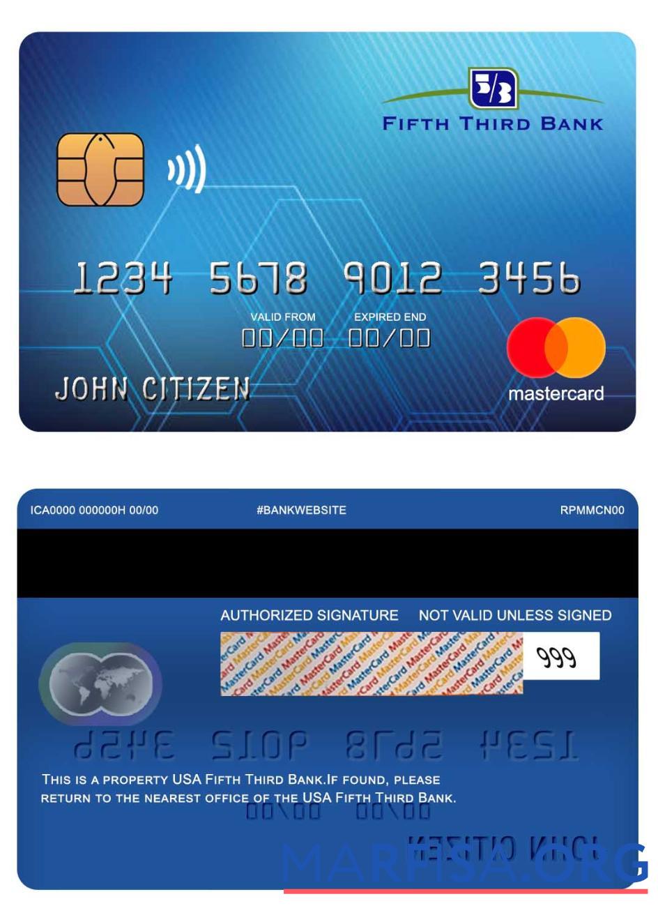 США Fifth Third Банковский mastercard дизайн