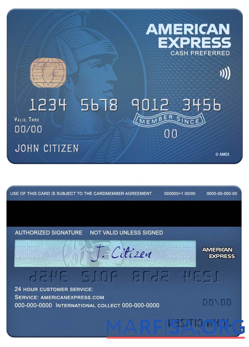 США Fifth Third Банковский amex синий cash preferred Карта шаблон