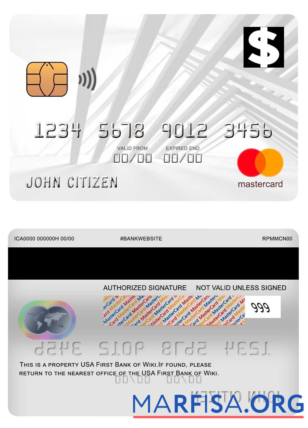 США First Банковский of Wiki mastercard макет