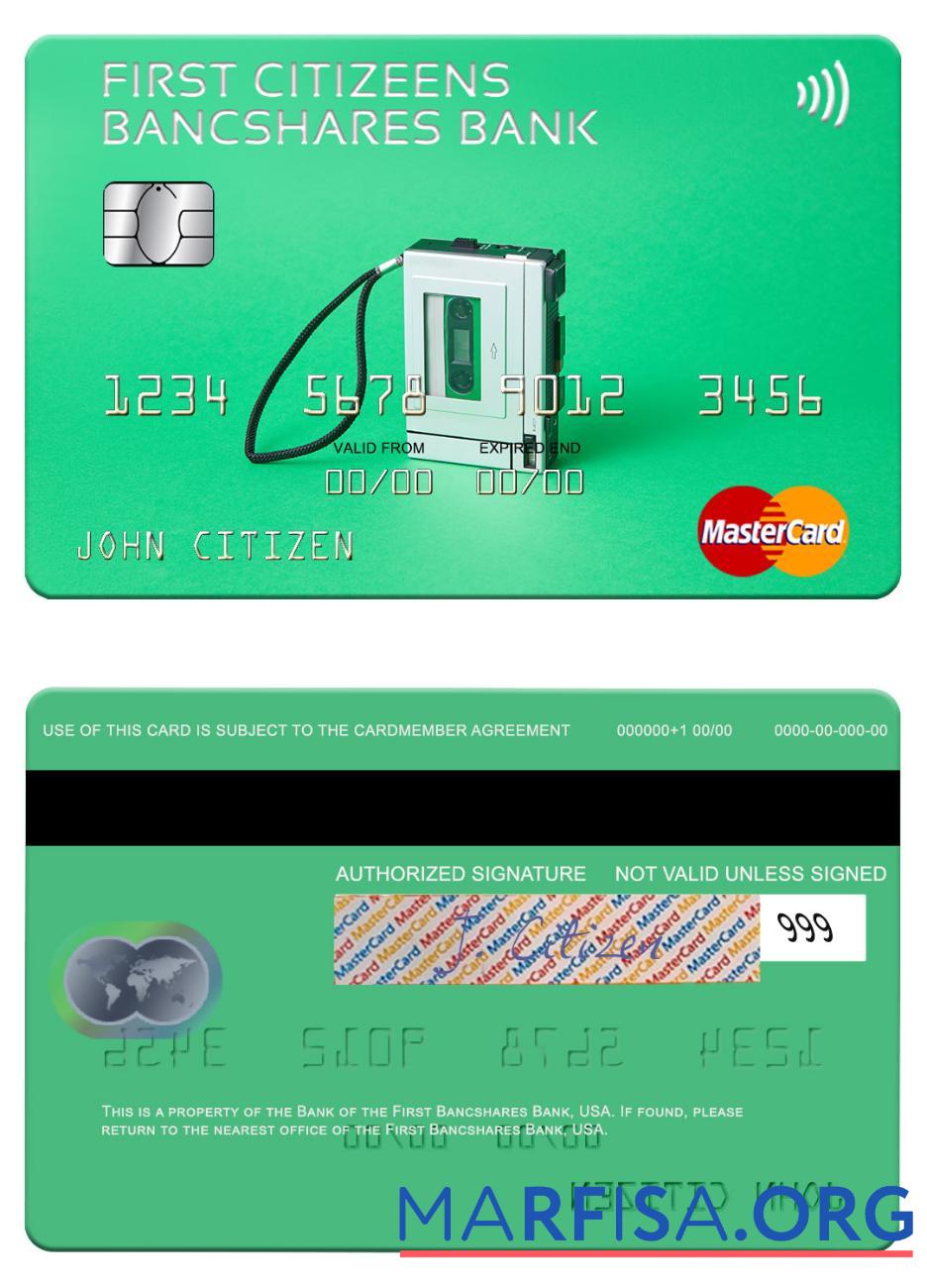 США First Citizens BancShares Банковский mastercard образец