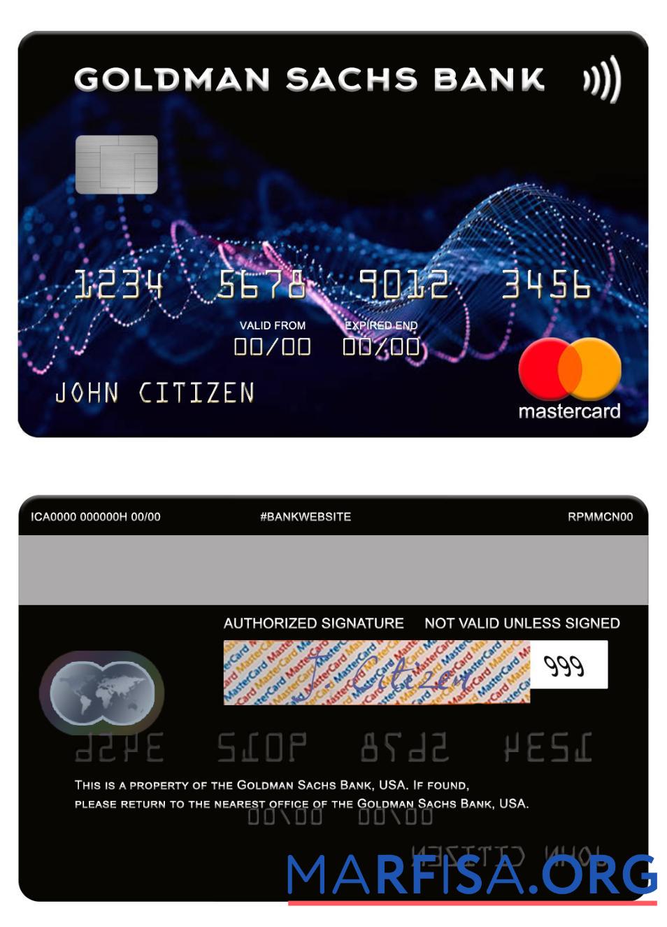 США Goldman Sachs Банковский mastercard предпросмотр