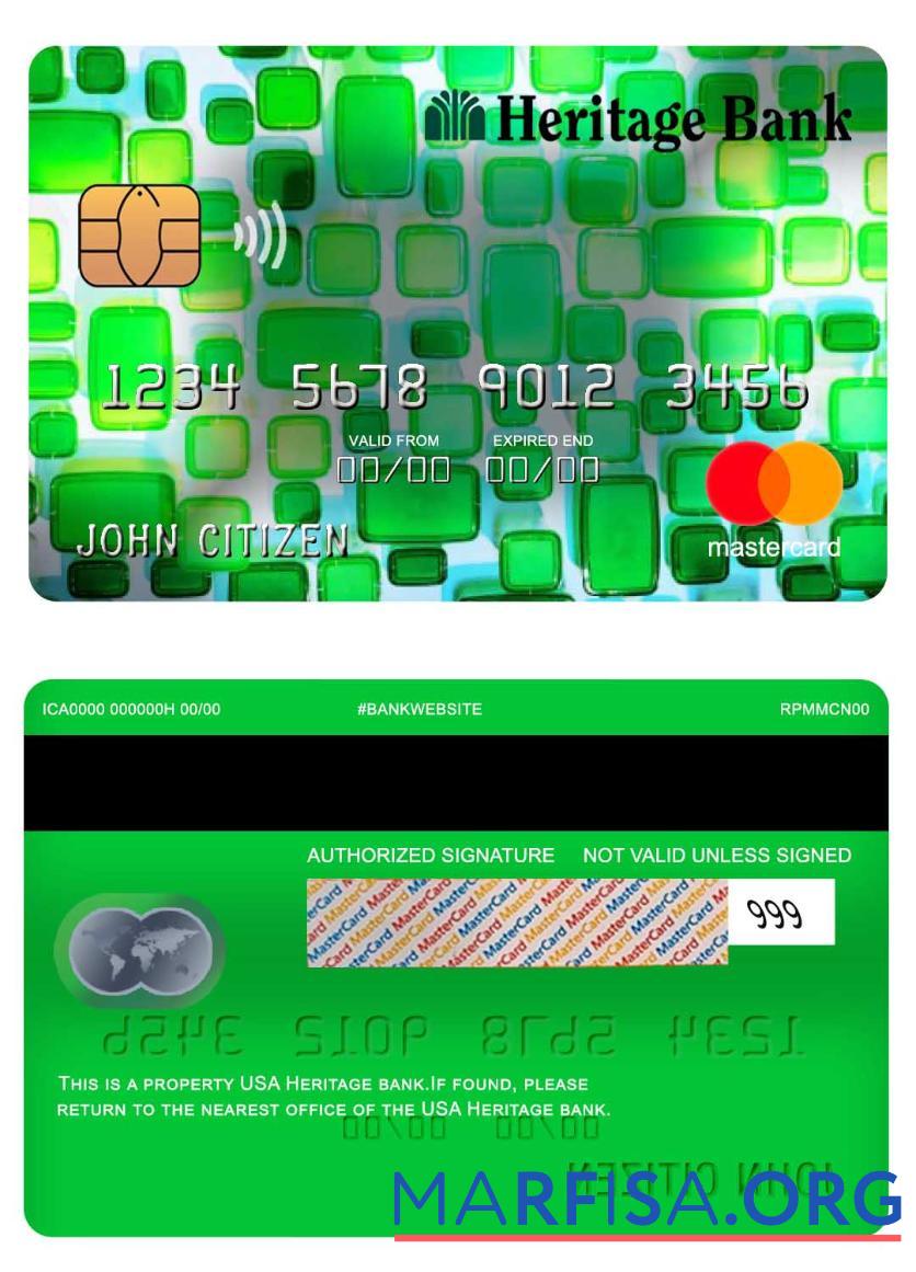 США Heritage Банковский mastercard дизайн
