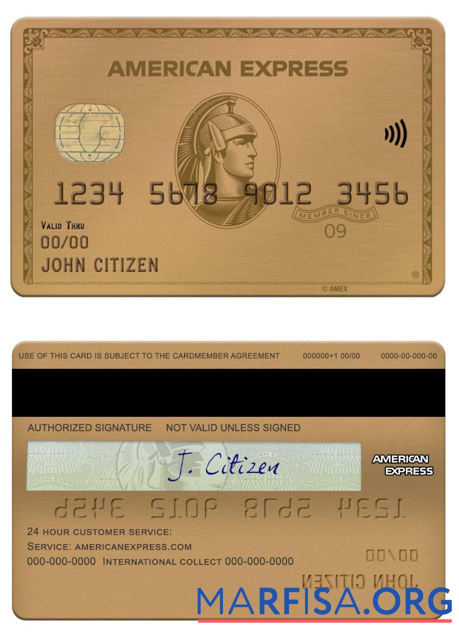 США Maryland Howard Personal Банковский american express gold Карта предпросмотр