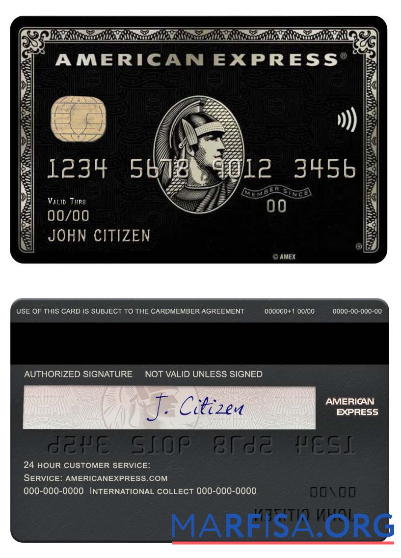 США PNC Банковский amex black Карта макет