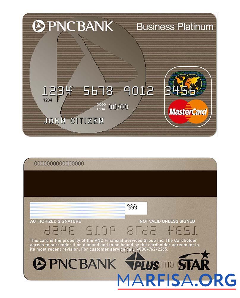 США PNC Банковский mastercard макет