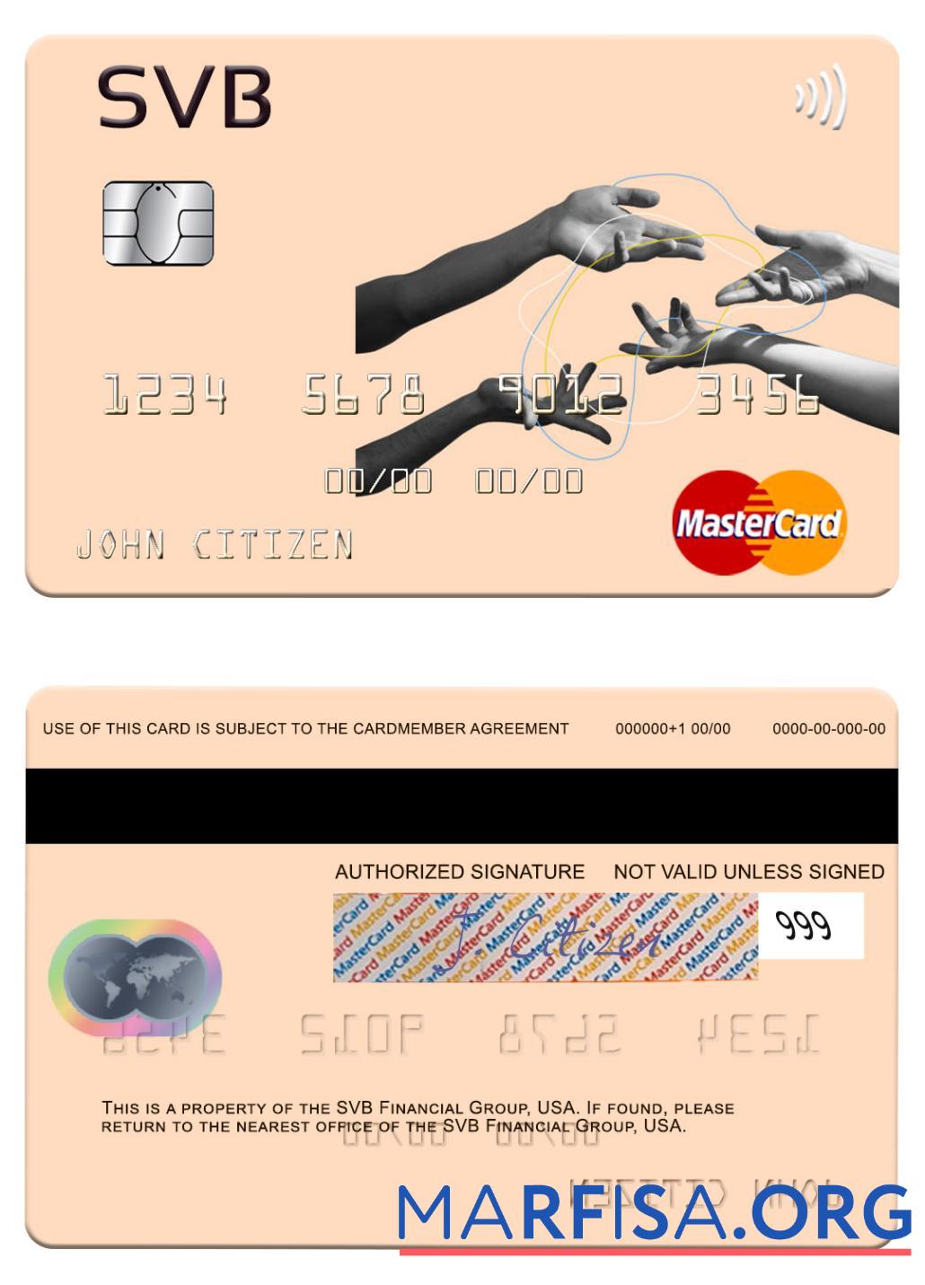 США SVB Financial Group mastercard дизайн