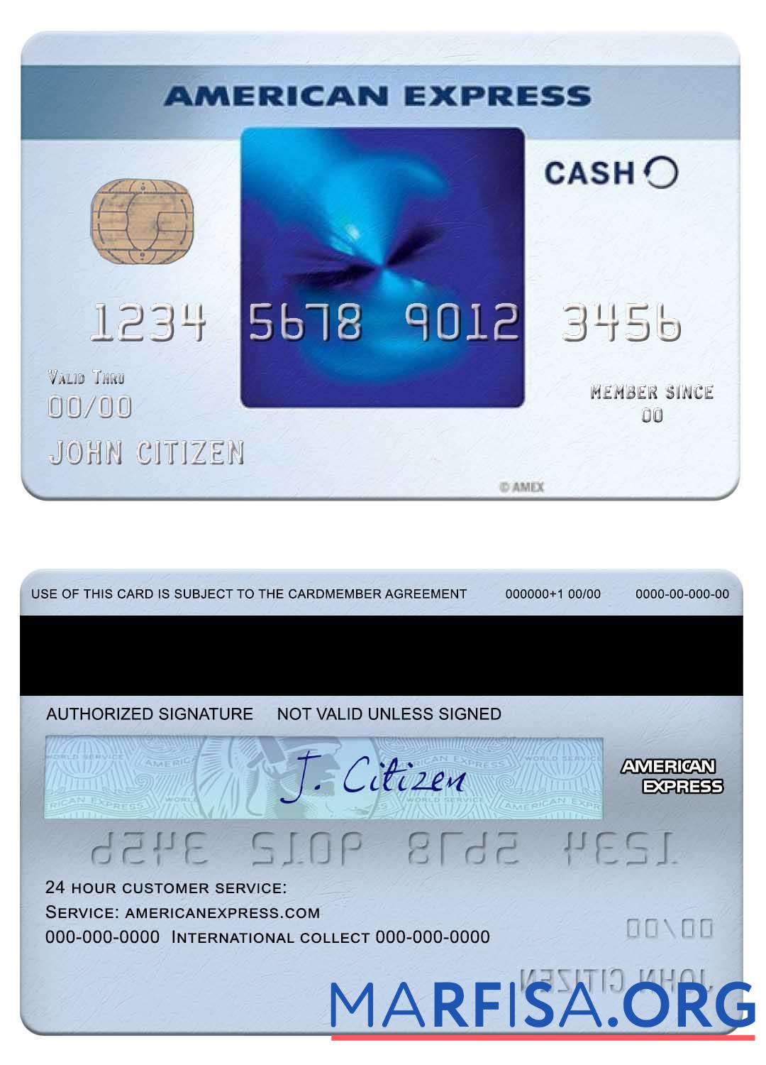 США Truist Банковский синий Cash Everyday┬« Карта from Amex шаблон