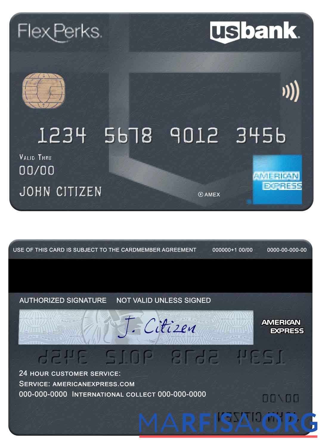 США U.S. Банковский FlexPerks Reserve Amex Карта дизайн
