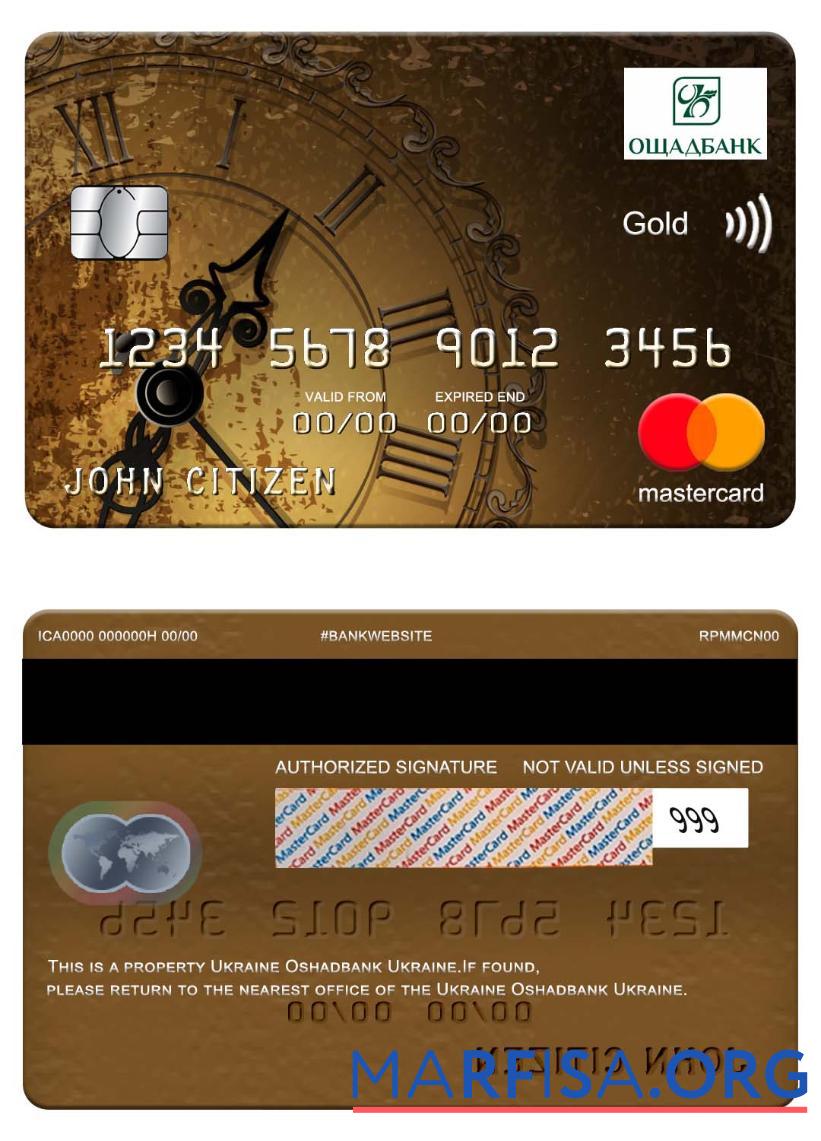 Украина Oshadbank Украина mastercard gold предпросмотр