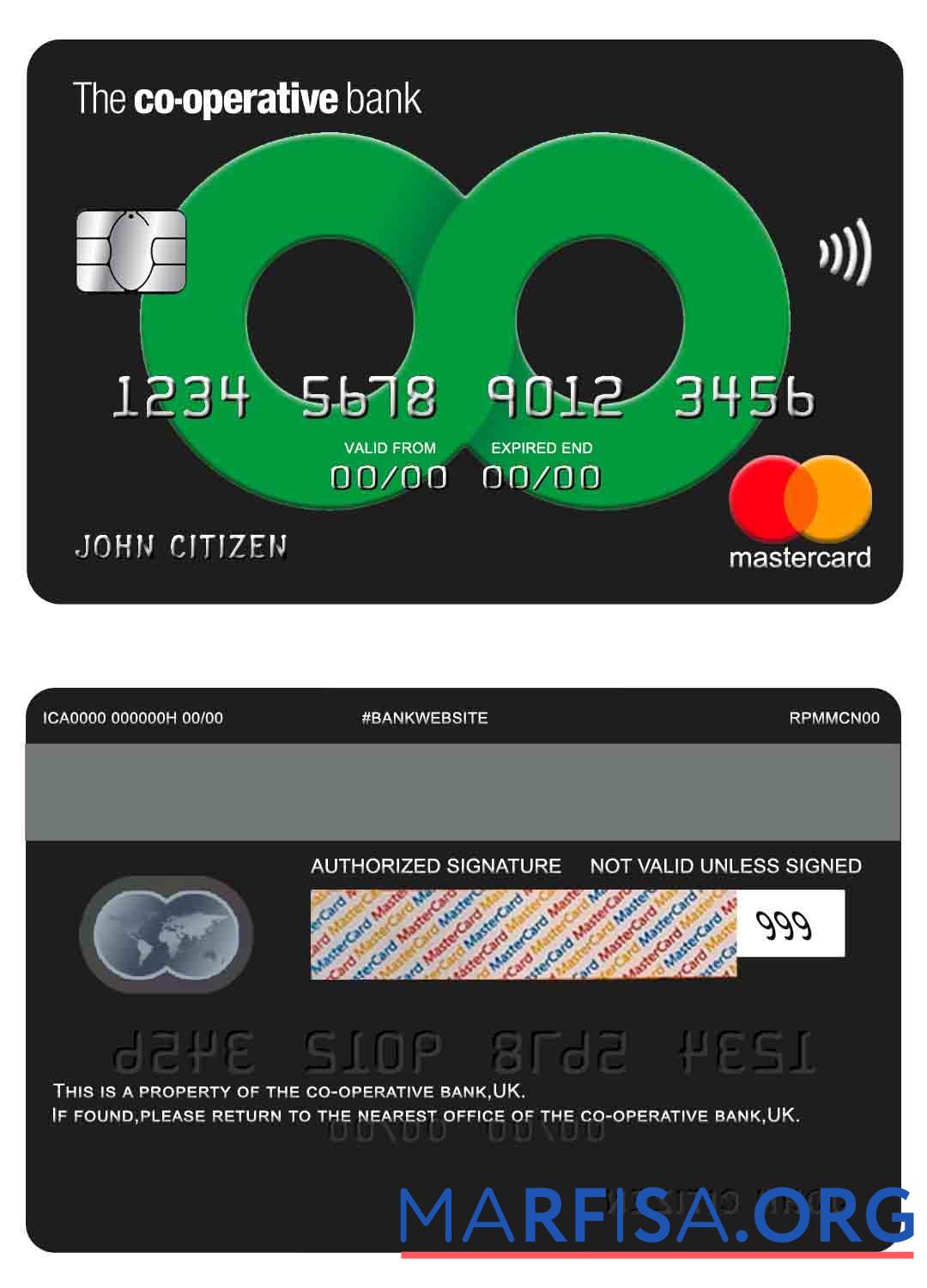 Великобритания The co operative Банковский mastercard образец