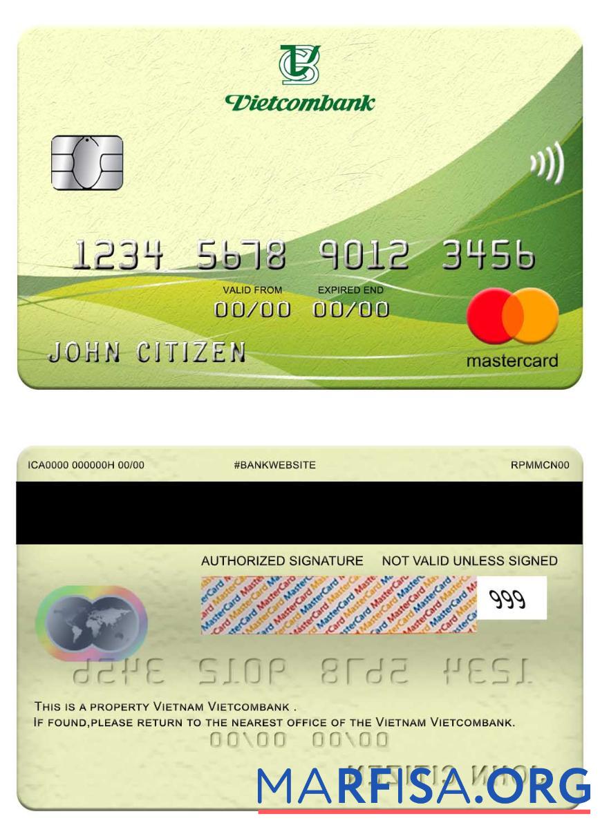 Вьетнам Vietcombank mastercard предпросмотр