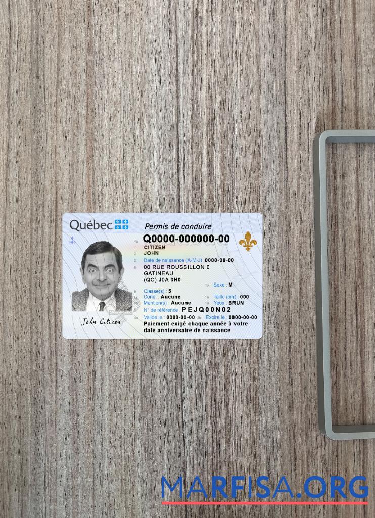 Канада Quebec DL 2023 Настоящий фотообраз Лицевая сторона дизайн
