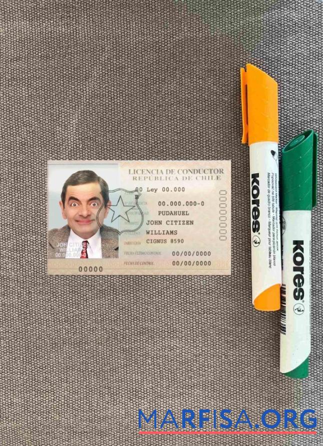 Чили licencia de conductor фотообраз Лицевая сторона предпросмотр