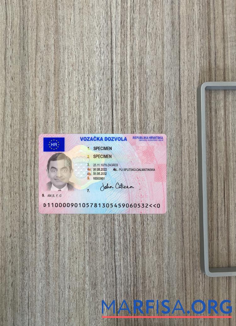 Хорватия Водительское удостоверение 2022 prsesent фотообраз Лицевая сторона предпросмотр