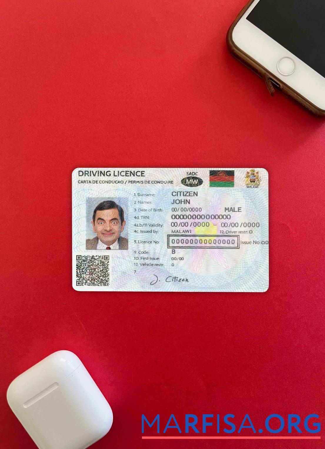 Малави DL фотообраз Лицевая сторона образец