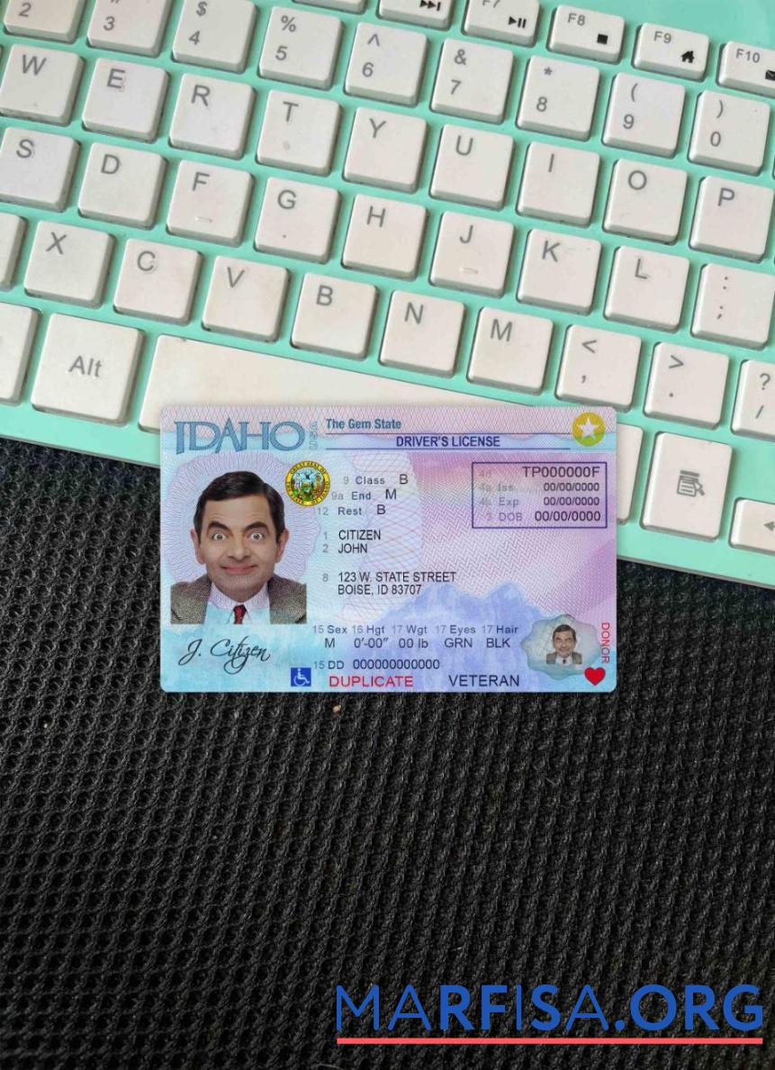 США Idaho DL фотообраз Лицевая сторона дизайн