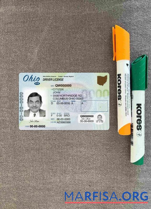 США Ohio DL фотообраз Лицевая сторона макет