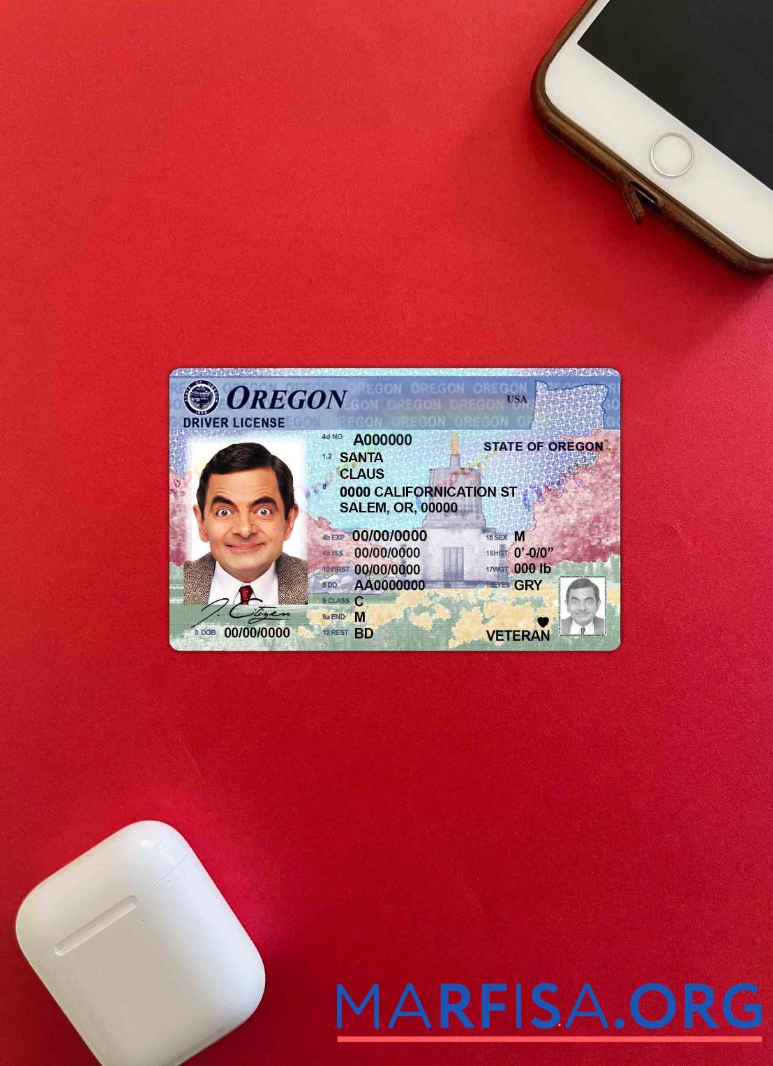 США Oregon DL фотообраз Лицевая сторона дизайн