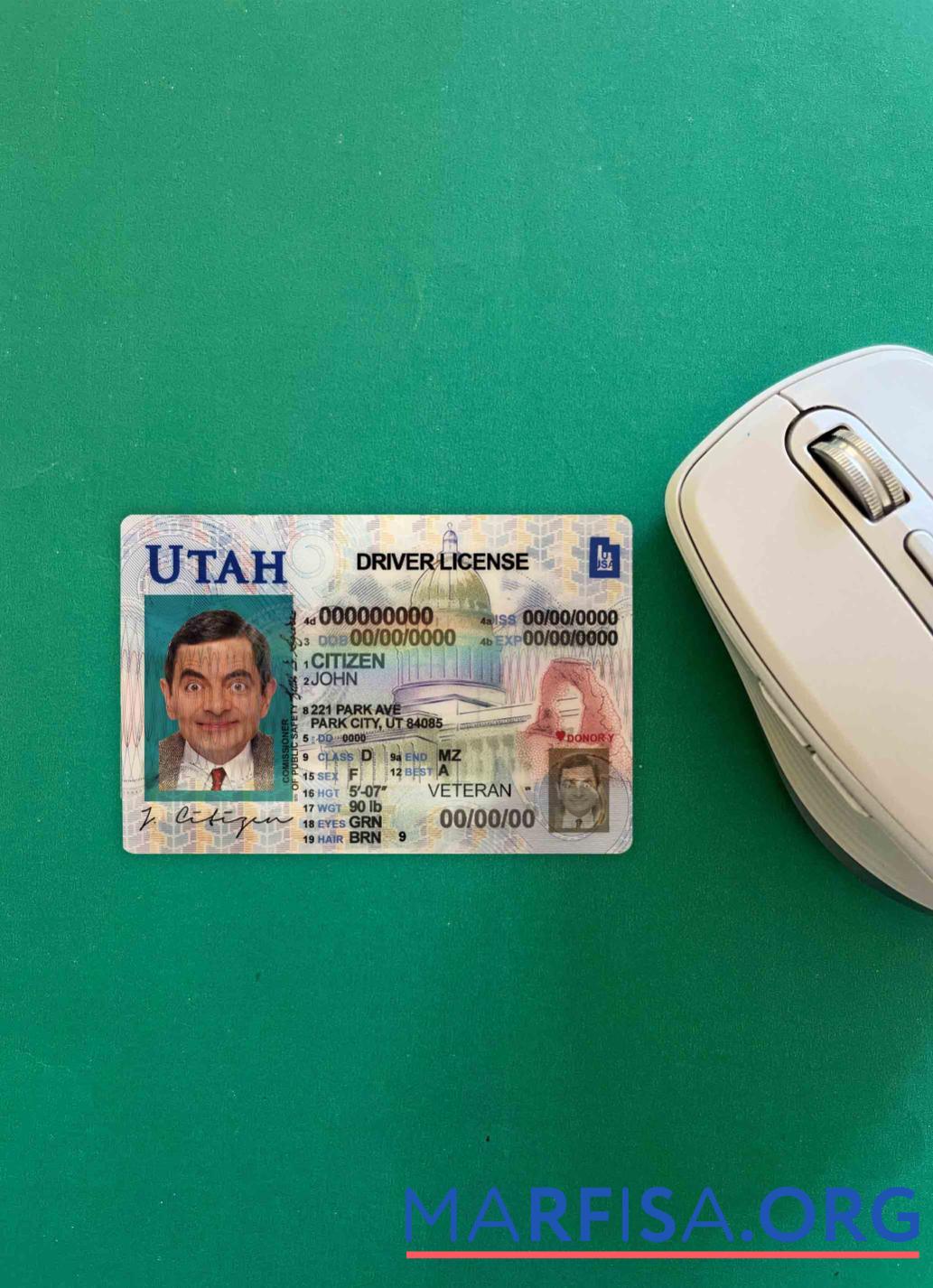 США Utah DL фотообраз Лицевая сторона предпросмотр