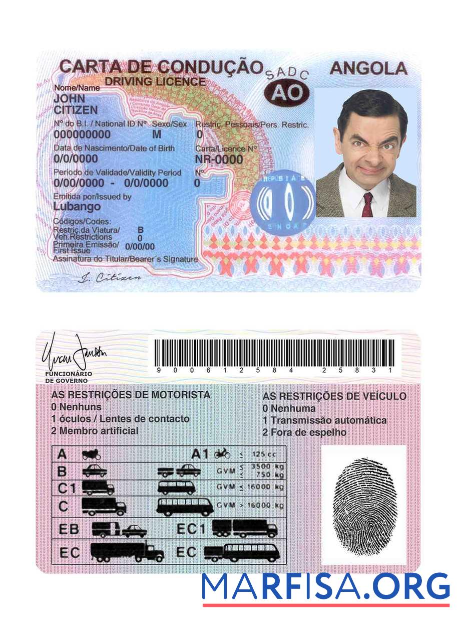 Angola Führerschein Probe