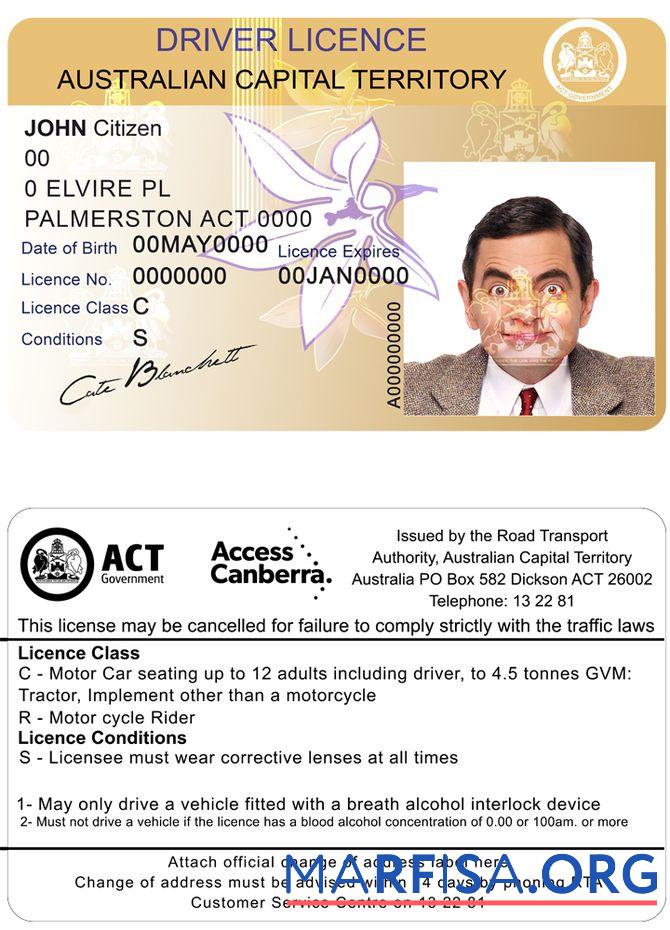 Australien Capital state Führerschein Vorschau