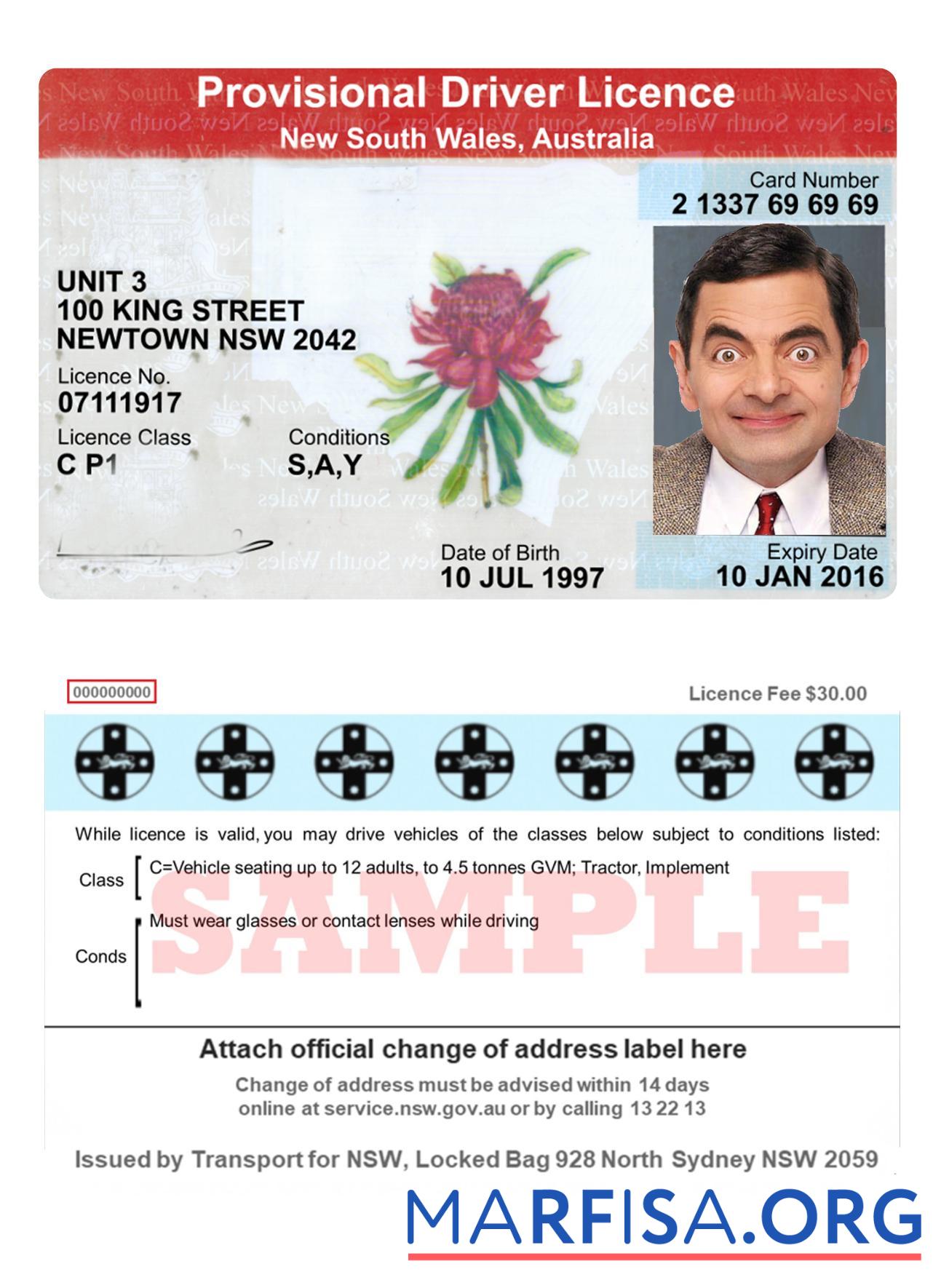 Australien Neu South Wales provisional Führerschein Vorschau