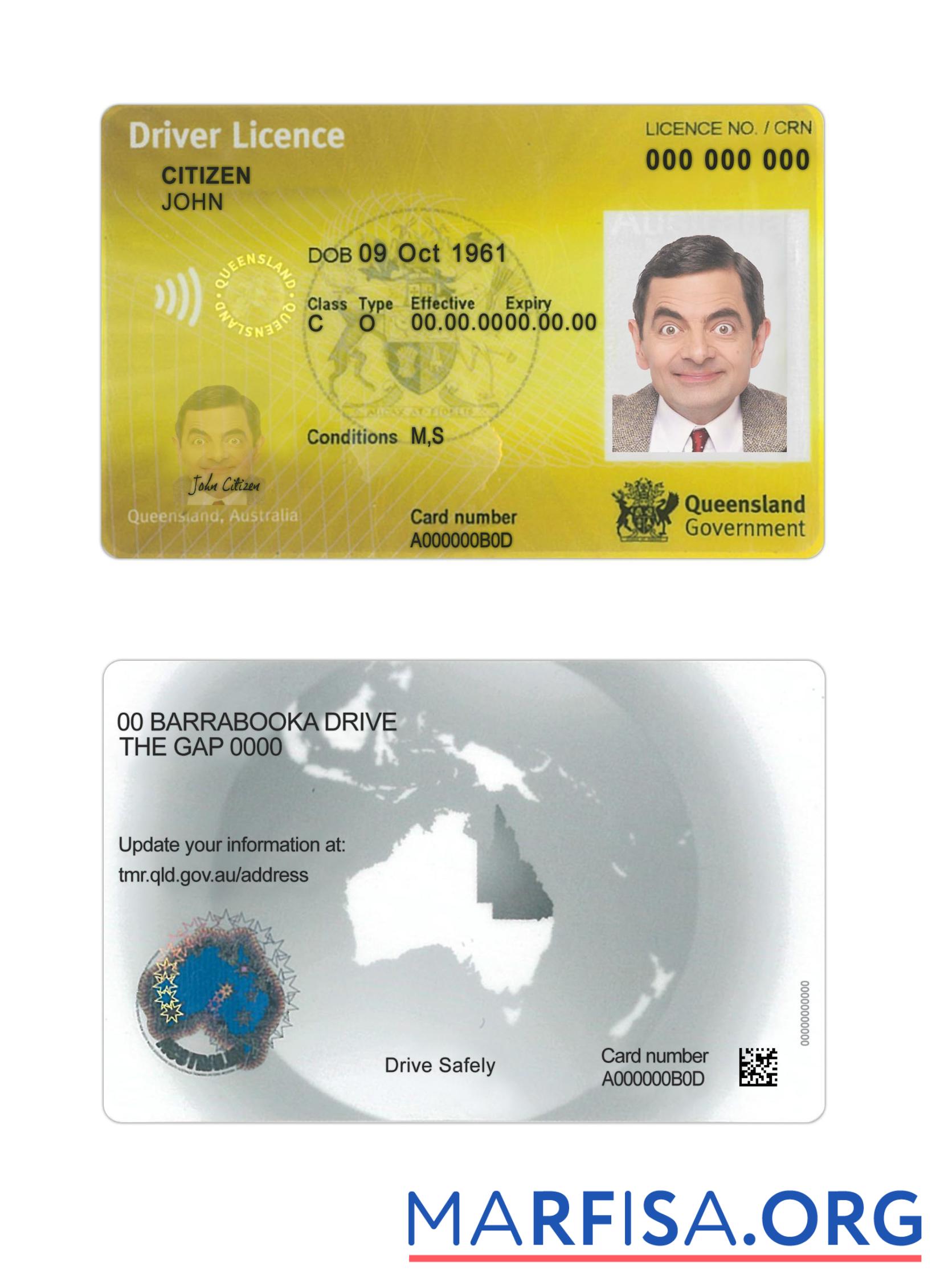 Australien Queensland DL 2019 Gegenwärtig Vorlage