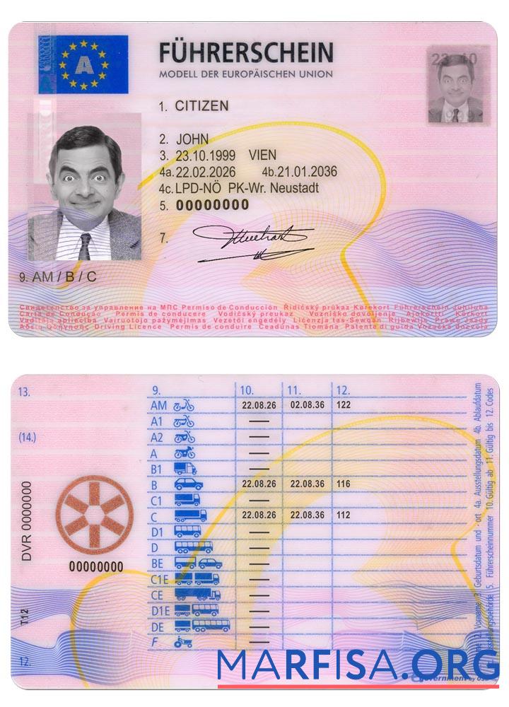 Österreich Führerschein 2013 Gegenwärtig Vorschau