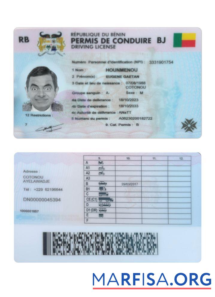 Benin Führerschein Probe
