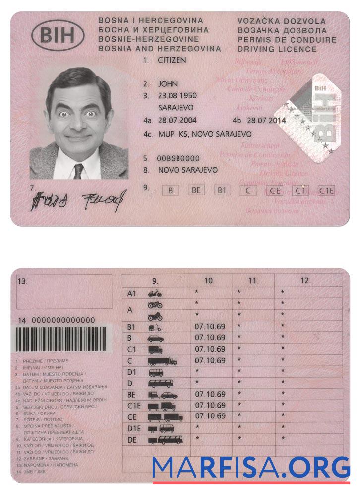 Bosnien und Herzegowina Führerschein Vorschau