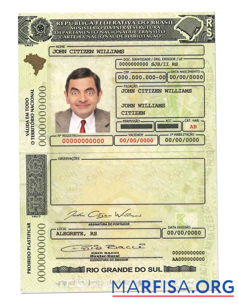 Brasilien(RioGrandedoSul)Führerschein Probe