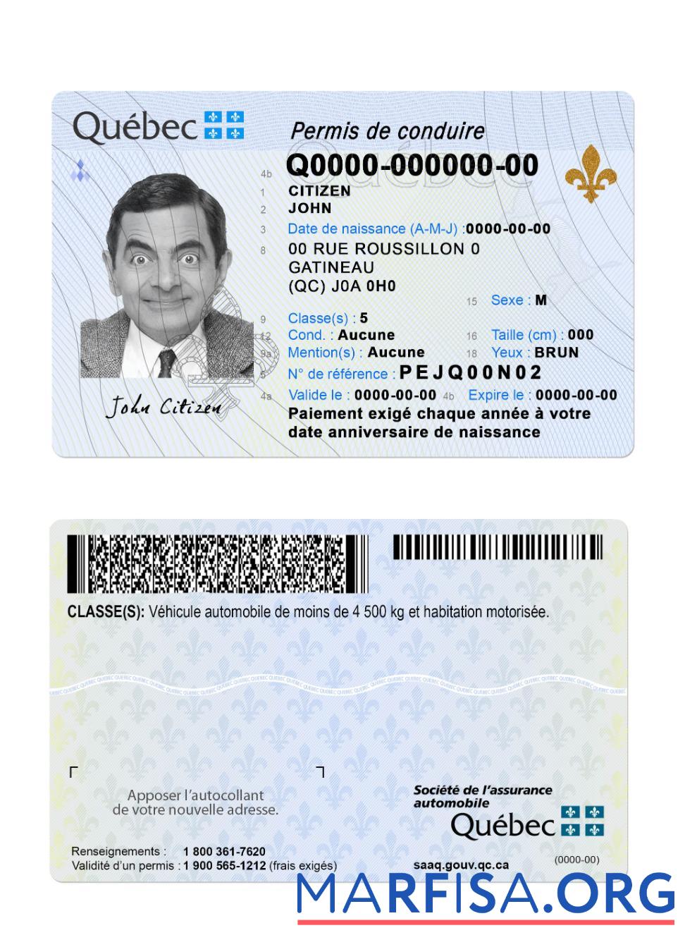 Kanada Quebec DL 2023 Gegenwärtig Probe