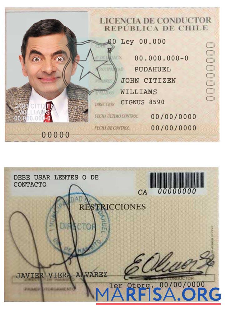 Chile licencia de conductor Mockup