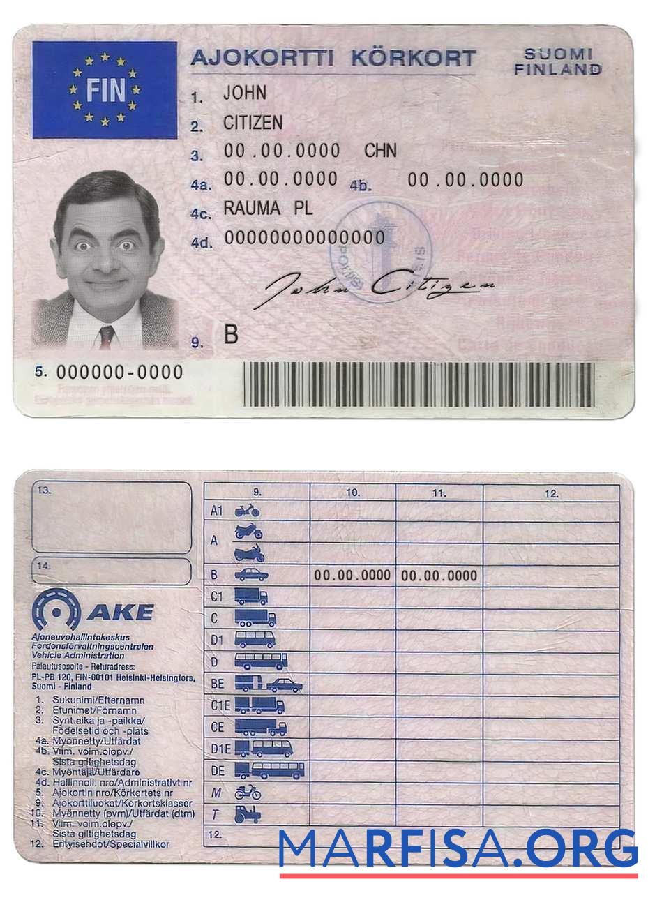 Finnland Führerschein Vorlage