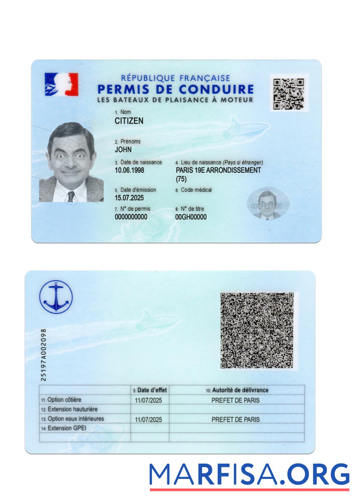 Frankreich Führerschein 2025 Gegenwärtig Probe