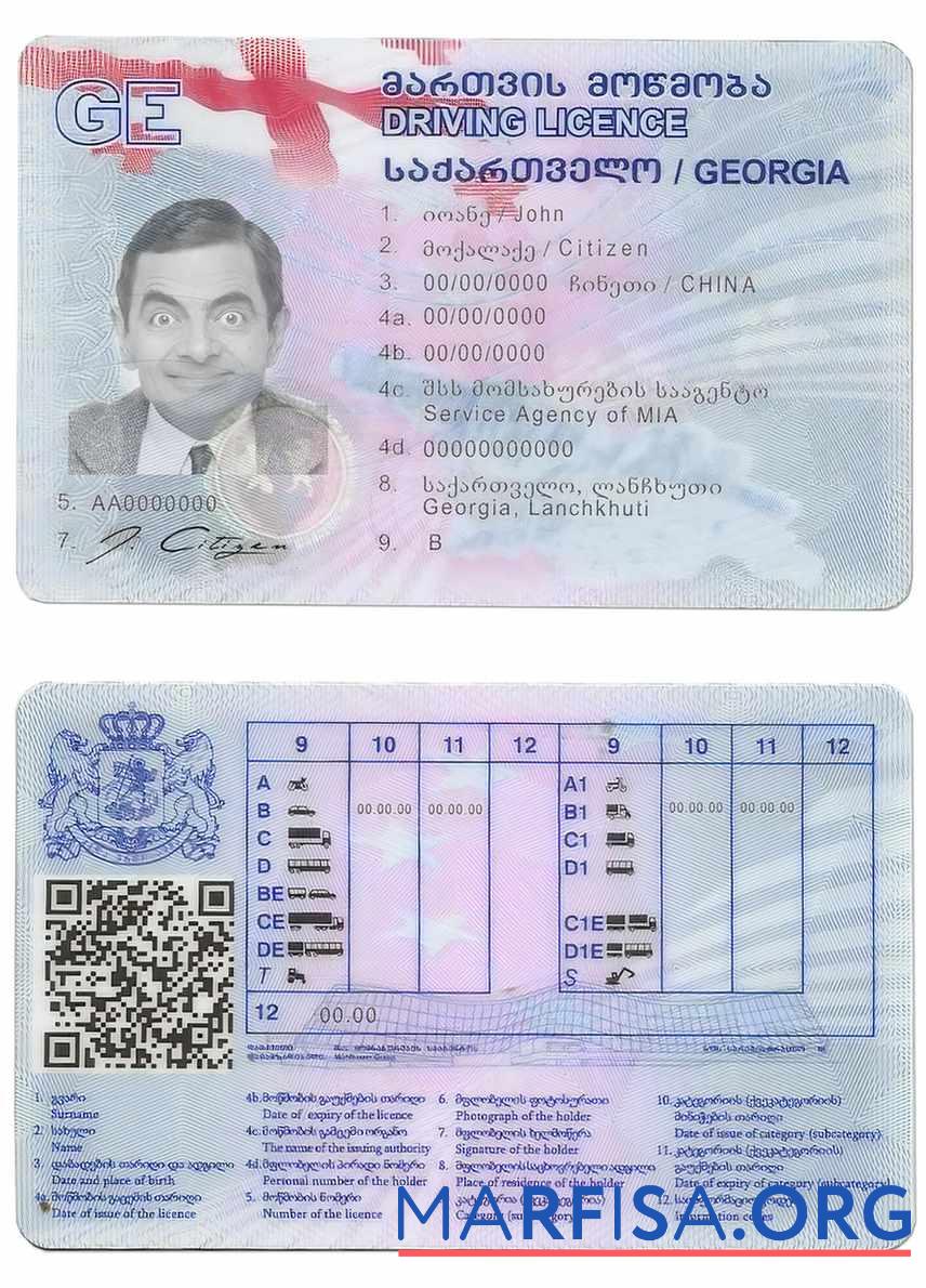 Georgien Führerschein Vorlage