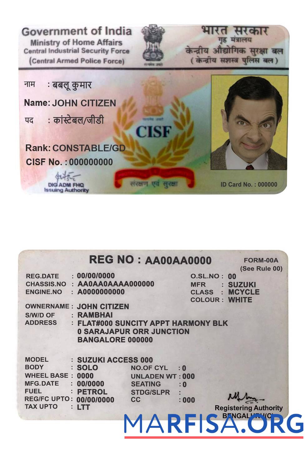 Indien CISF driver Lizenz Vorschau