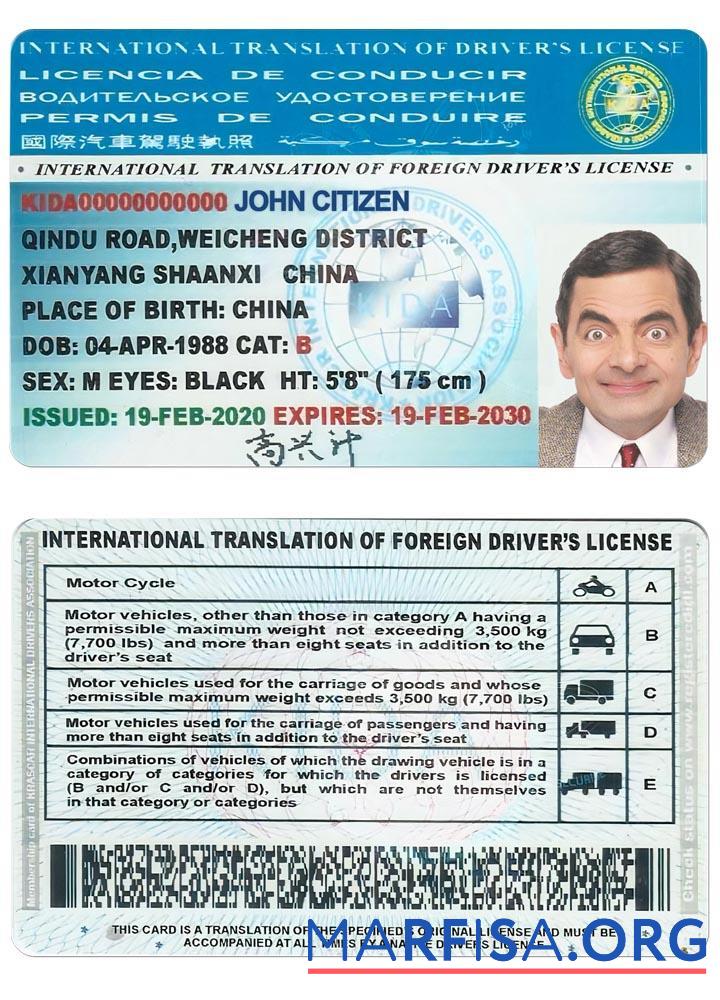 International Translation of drivers Lizenz Mockup