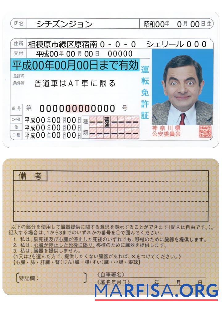 Japan Führerschein Version 2 Vorlage