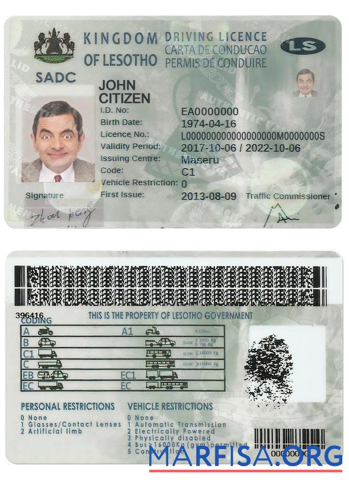Lesotho Führerschein Vorschau